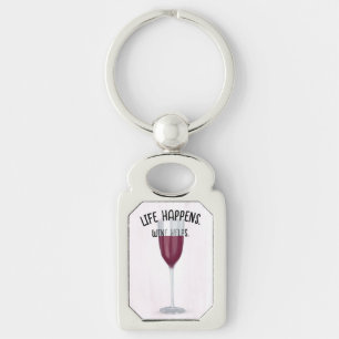 Porte-clés Vin Rouge Avec Citation Amusante