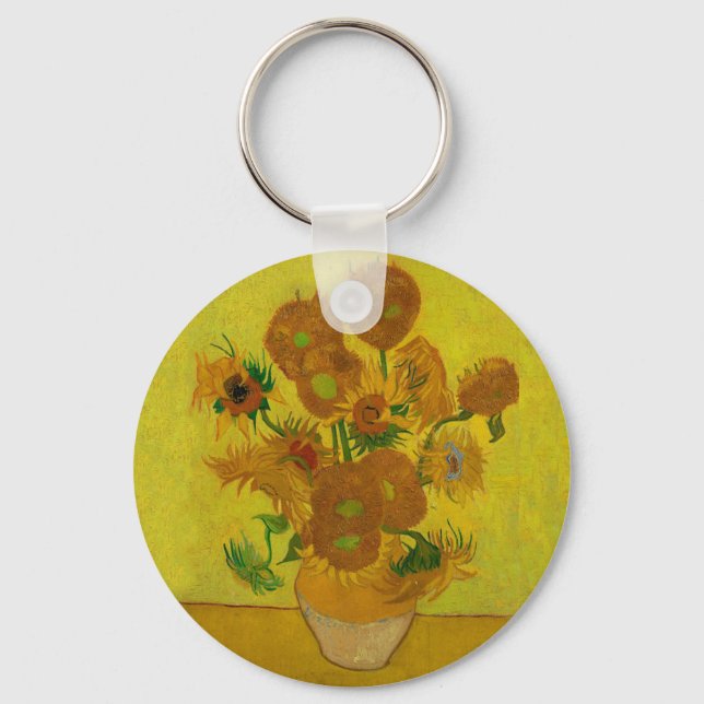Porte-clés Vincent Van Gogh 15 Peinture de tournesols (Recto)