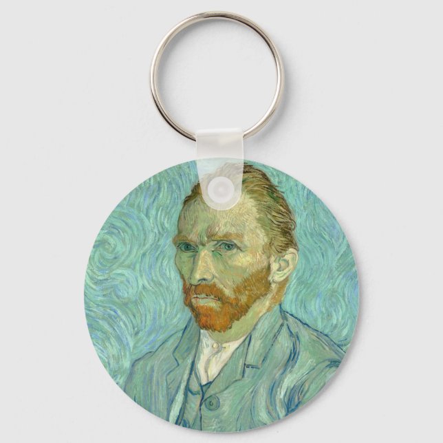 Porte-clés Vincent Van Gogh Autoportrait Arrière - plan bleu (Recto)