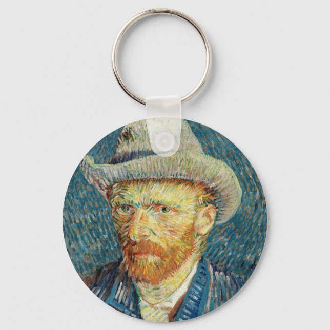 Porte-clés Vincent Van Gogh Autoportrait avec Grey Felt Casqu (Recto)