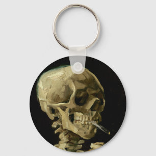Porte-clés Vincent Van Gogh Skeleton avec une cigarette brûla