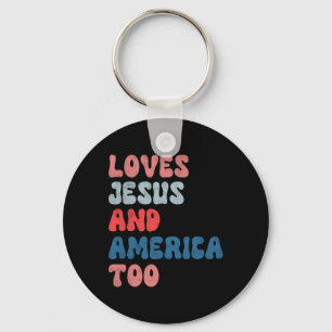 Porte-clés Vintage Aime Jésus Et L'Amérique Moi Aussi 4 juill