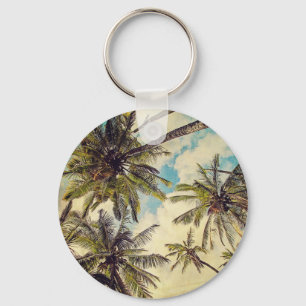 Porte-clés Vintage Blue Hawaii Kauai Palm Tree Porte - clé