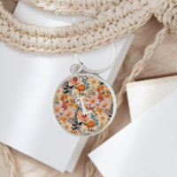 Vintage Burange Orange Floral Monogramme Porte - c