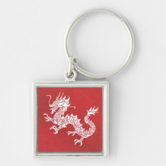 Porte-clés Vintage Chinese Dragon Tribal Emblem Red