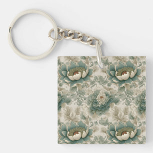 Porte-clés Vintage Chinoiserie Floral sans couture Motif