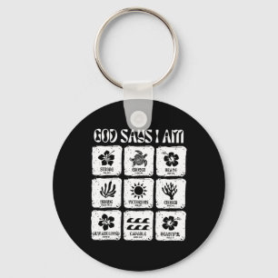 Porte-clés Vintage Christian Dieu Dites Je Suis Flower Beach 