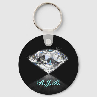 Porte-clés Vintage Cool monogramme Solitaire Diamond Noir