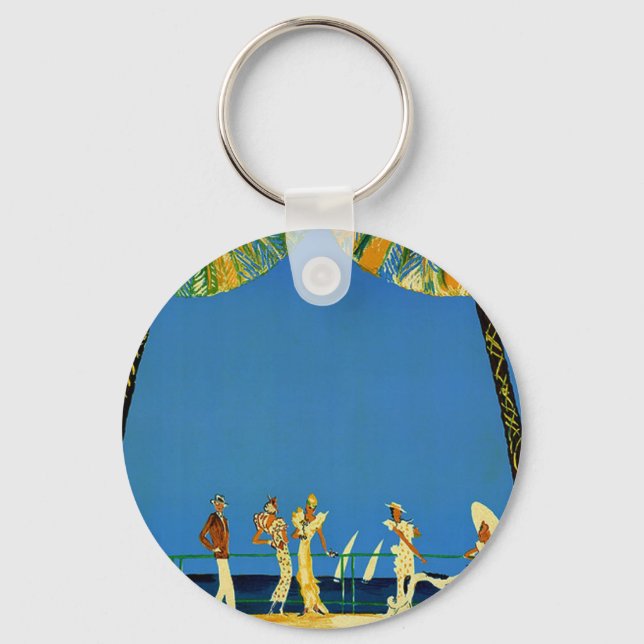 Porte-clés Vintage Côte d'Azur Porte - clé de voyage français (Recto)