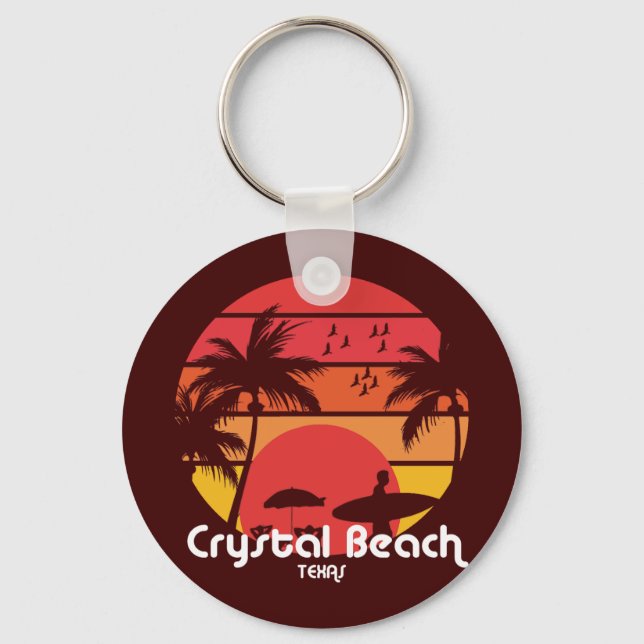 Porte-clés Vintage Crystal Beach Texas (Recto)