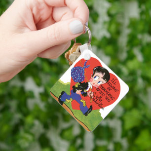 Porte-clés Vintage Cute Valentine's Day, Hobo Boy Heart