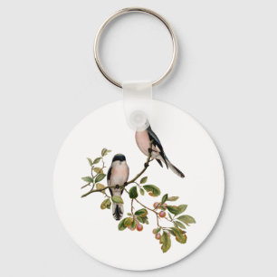 Porte-clés Vintage de beaux oiseaux sur une branche