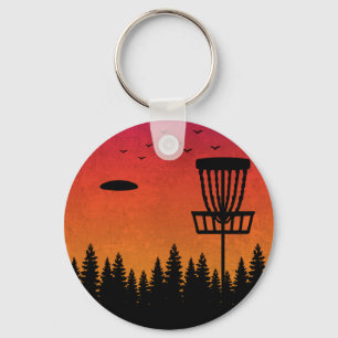 Porte-clés Vintage Disk Golf Frolf Frisbee Player Retro