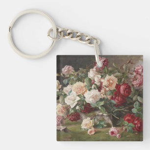 Porte-clés Vintage E. Hariel Rose Still Life