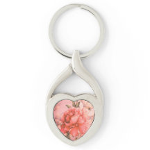 Vintage Élégant Fleur Miniature Peinture Coeur