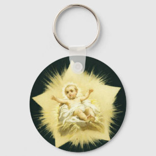 Porte-clés Vintage *Étoile de Noël * Baby Jesus Design