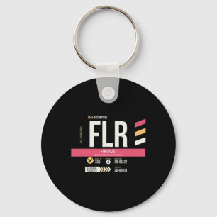 Porte-clés Vintage Florence Italie Code Aéroport Flr Rétro Vo