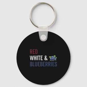 Porte-clés Vintage Funky Patriot Rouge, Blanc Et Blueberries