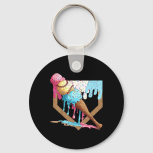 Porte-clés Vintage Funny Baseball Crème de glace goutte Baseb
