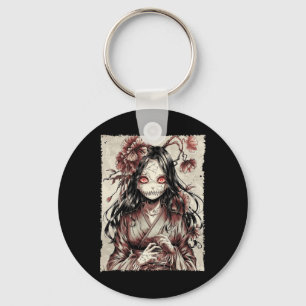 Porte-clés Vintage Horreur Anime Girl Manga Japonais Déplaisa