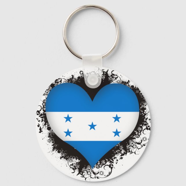 Porte-clés Vintage J'aime le Honduras (Recto)
