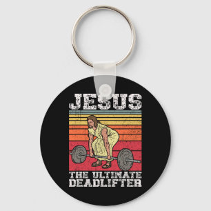 Porte-clés Vintage Jésus L'Ultime Deadlifter Funny Gym Bo