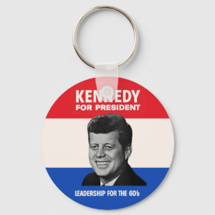 Porte-clés Vintage JFK Kennedy pour Président Campagne 1960