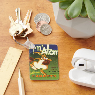 Porte-clés Vintage Label Art Boxing Rabbit, Up n Atom Carrots