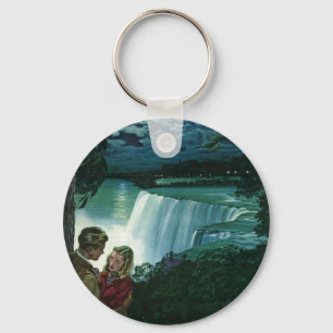 Porte-clés Vintage lune de miel, nouveaux mariés à Niagara Fa