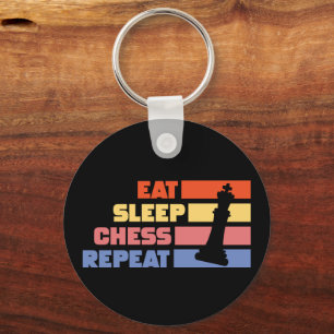 Porte-clés Vintage Manger dormir échecs répéter Chess Pièce