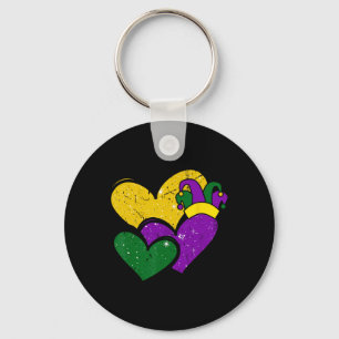Porte-clés Vintage Mardi Gras Coeurs mignons Filles Femmes En