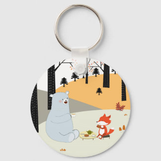 Porte-clés Vintage mignon printemps loup de renard d'été et o