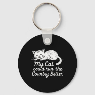 Porte-clés Vintage Mon Chat Pourrait Gérer Le Pays Meilleur C