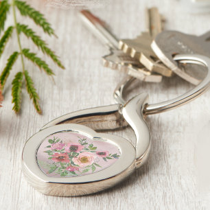 Porte-clés Vintage Monogramme rose