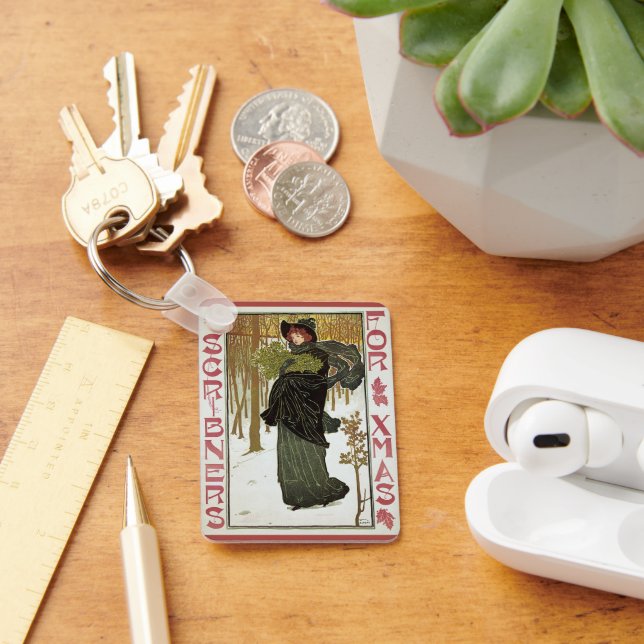 Porte-clés Vintage Noël Art nouveau Scribners Cover 1895 (Bureau)