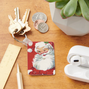 Porte-clés Vintage Noël Père Noël, Jolly et Winking
