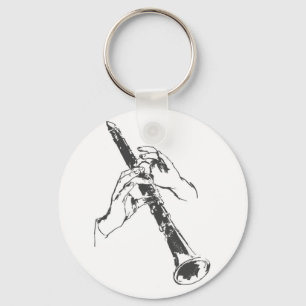 Porte-clés Vintage noir blanc mains Clarinet Benny Goodman