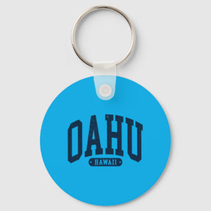 Porte-clés Vintage Oahu Hawaii Souvenir Texte arqué pour homm