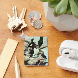 Porte-clés Vintage Puffins and Aquatic Birds by Louis Fuertes