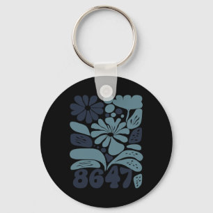 Porte-clés Vintage Retro 8647 Subtle Anti Trump 86 47 Floral