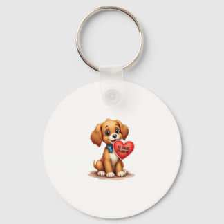Porte-clés Vintage Retro Valentine's Day Puppy Dog Valentine 