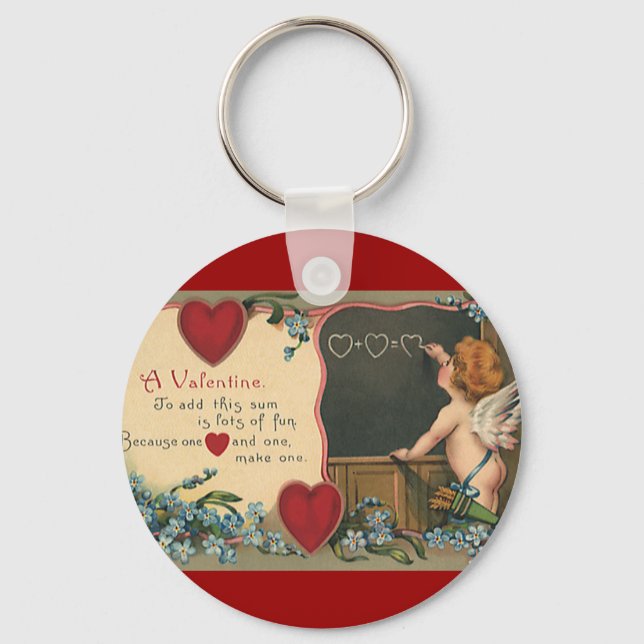 Porte-clés Vintage Saint Valentin, Cherub Enseignant (Recto)