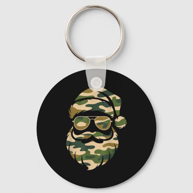 Porte-clés Vintage Santa Face Camouflage Christmas Xmas Camo  (Recto)