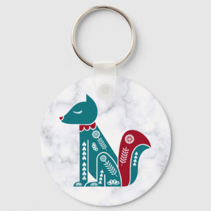 Porte-clés Vintage Scandinavian Squirrel on Marble