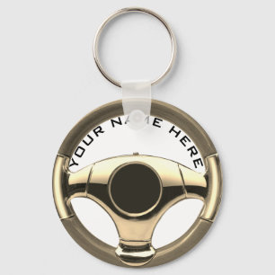 Porte-clés vintage sport car steering wheel garage key ring 2