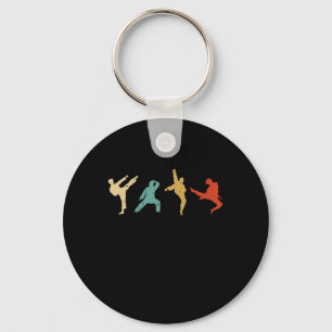 Porte-clés Vintage Taekwondo Silhouette Kick Karate Idée cade