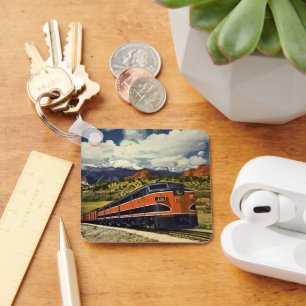 Porte-clés Vintage Transportation in American West, Train 158