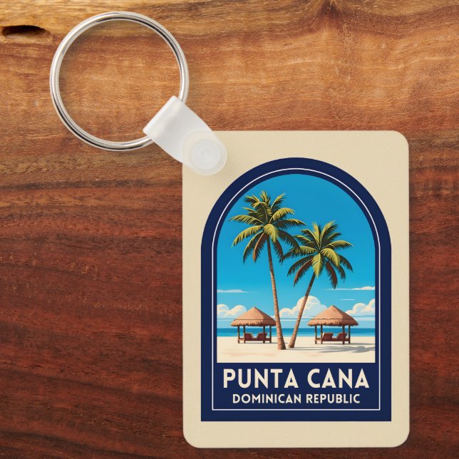 Porte-clés Vintage Travel Punta Cana Dominican Republic Retro (Recto)