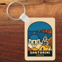 Vintage Travel Santorini Greece Retro Seaside