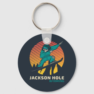 Porte-clés Vintage Travel Snowboarding Jackson Hole Wyoming